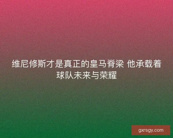 维尼修斯才是真正的皇马脊梁 他承载着球队未来与荣耀
