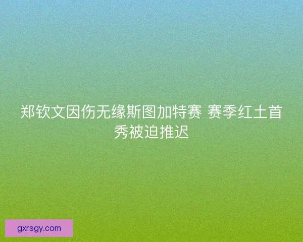 郑钦文因伤无缘斯图加特赛 赛季红土首秀被迫推迟