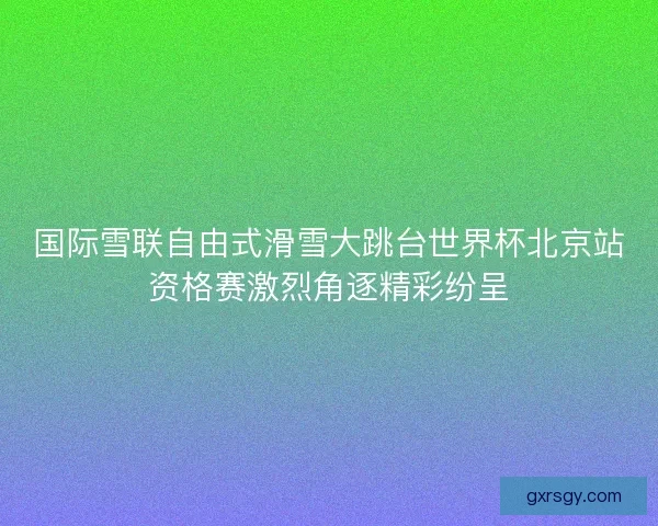 国际雪联自由式滑雪大跳台世界杯北京站资格赛激烈角逐精彩纷呈